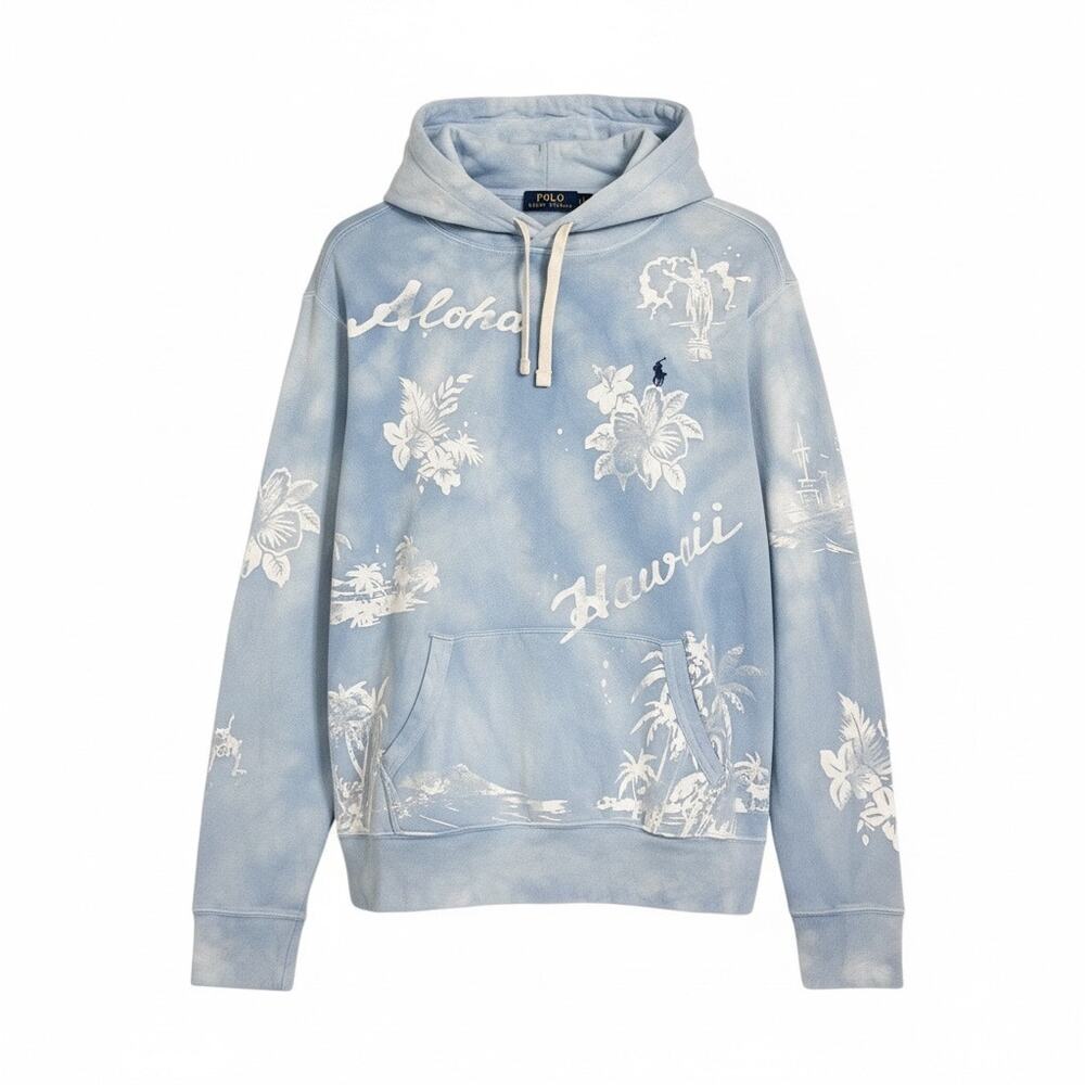 NWT‎ Polo Ralph Lauren Men Hawaiian Spa Terry Hoodie Size M Blue